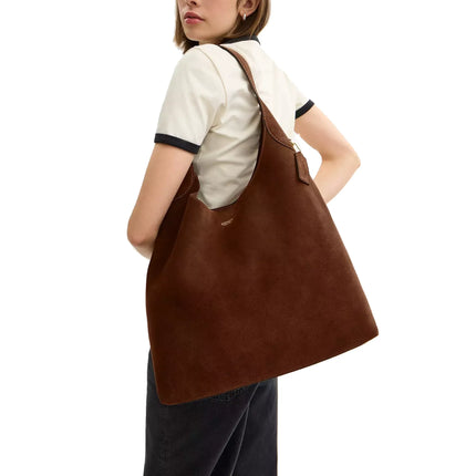Coach Women's Brooklyn Shoulder Bag 39 Suede/Brass/Warm Brown
