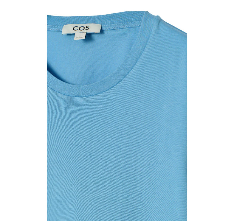 COS Women's Crew-Neck Cotton T-Shirt Light Blue