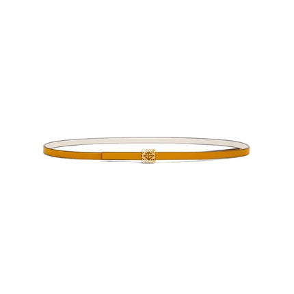Loewe Women's Reversible Anagram Cube Belt in Smooth Calfskin Soft White/Sunflower/Gold