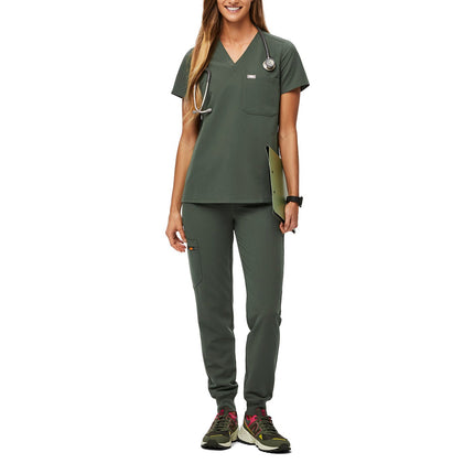 FIGS Women's Catarina One Pocket Scrub Top Moss