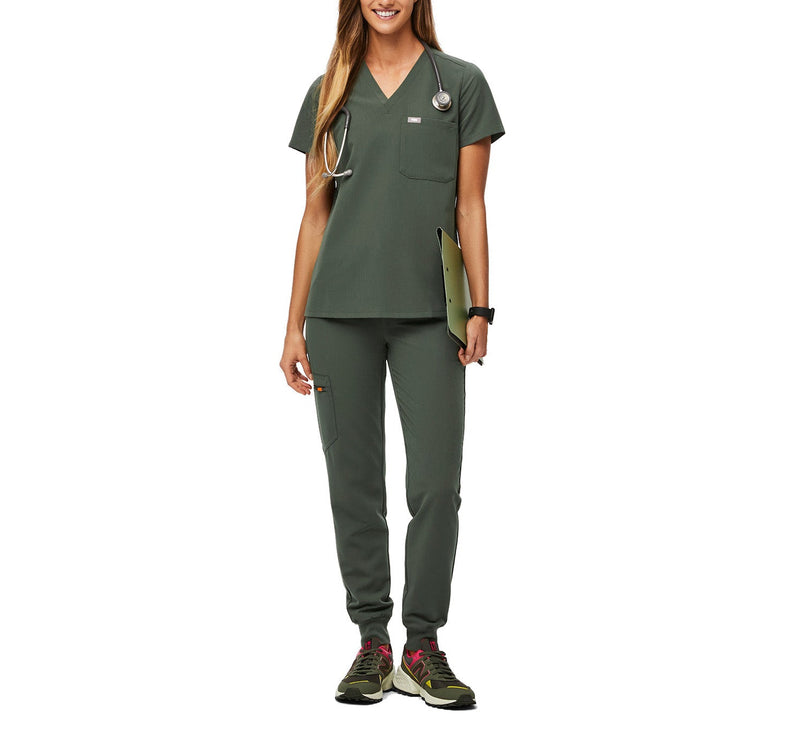 FIGS Women's Catarina One Pocket Scrub Top Moss