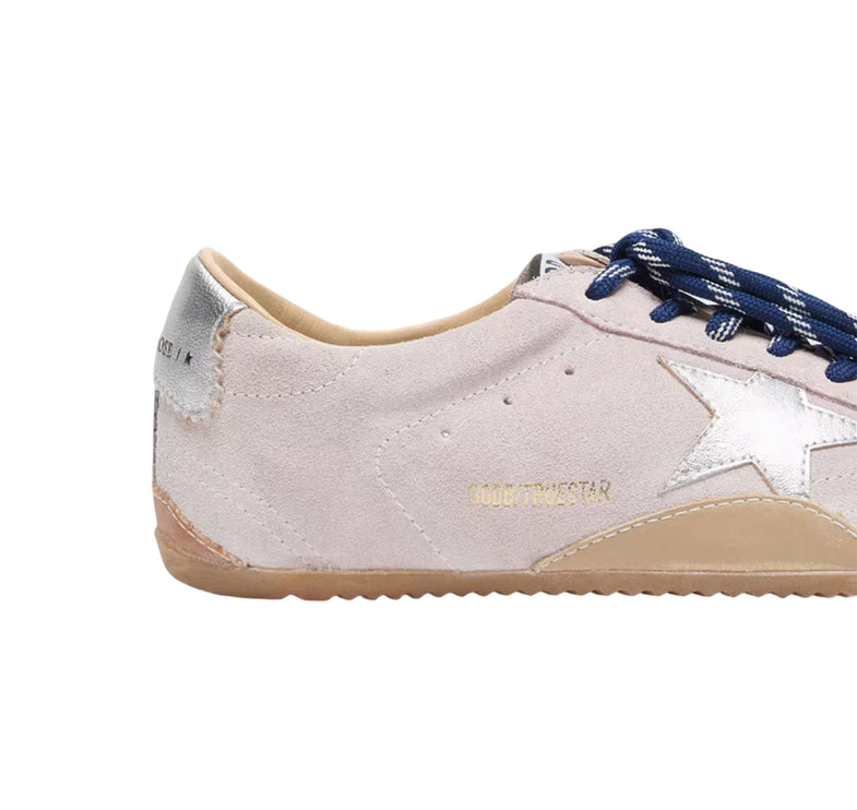 Golden Goose Women's True Star in Pastel Pink Suede with Silver Star
