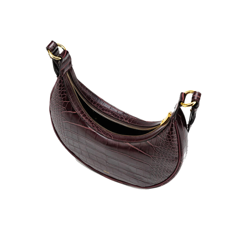 JW PEI Women's Carly Saddle Bag Brown Croc