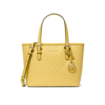 Michael Kors Women's Jet Set Travel Extra Small Logo Top-Zip Tote Bag Daisy Yellow