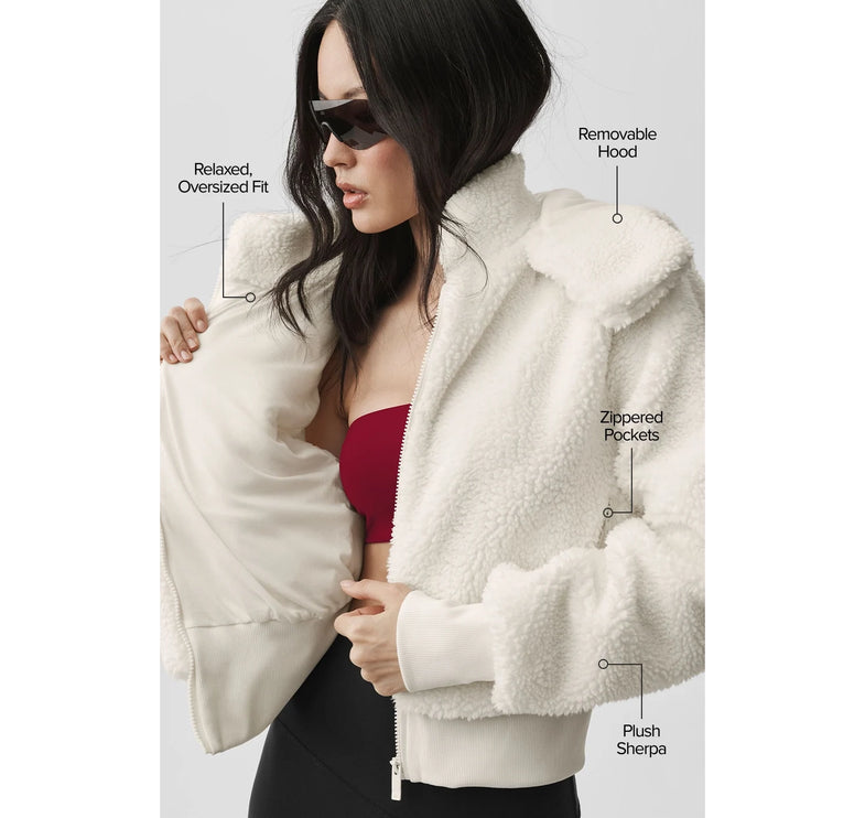 alo Women's Foxy Sherpa Jacket Ivory