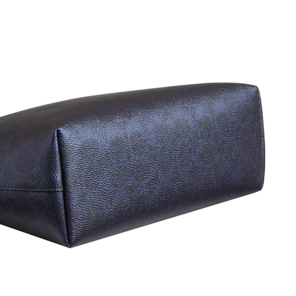 Coach Women's Fiona Zip Tote Bag In Signature Canvas Silver/Blue/Navy