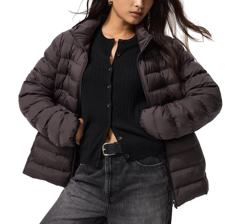 Uniqlo Women's Pufftech Jacket 39 Dark Brown