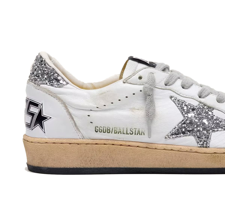 Golden Goose Women's Ball Star Sneakers White Silver Star