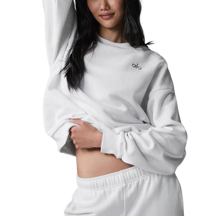 alo Women's Accolade Crew Neck Pullover White