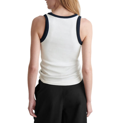 COS Women's Ribbed Tank Top White/Navy