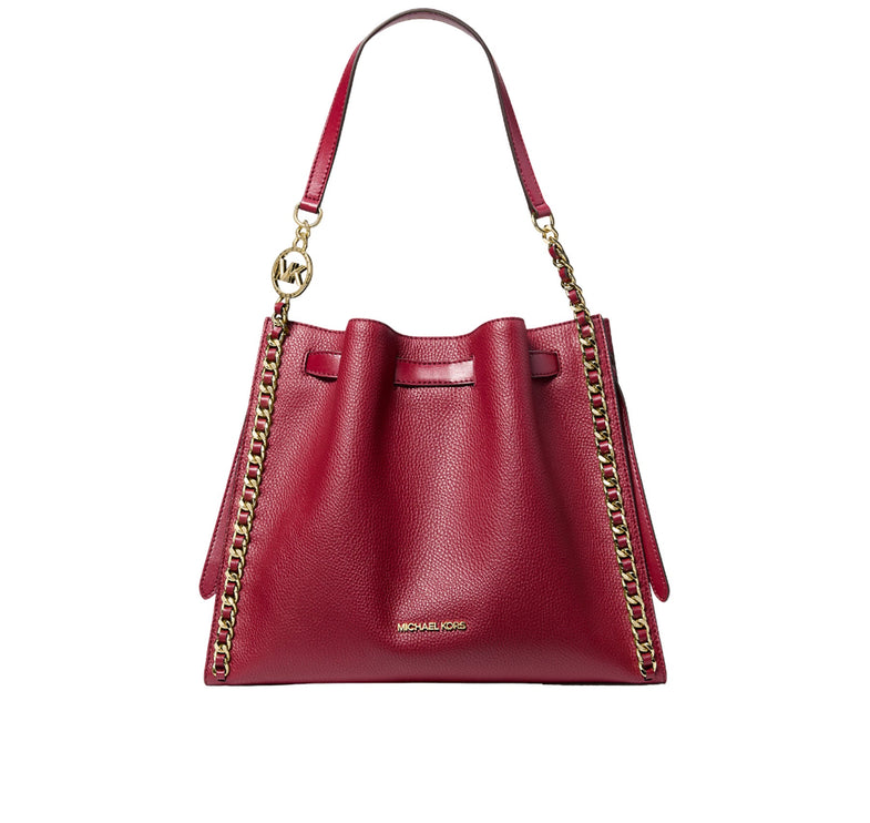 Michael Kors Women's Mina Large Chain Shoulder Bag Cherry