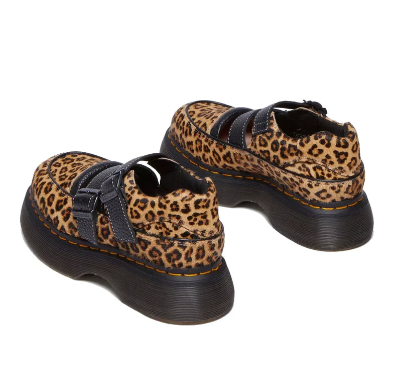 Dr. Martens Women's Buzz Leopard Mary Jane Shoes Light Tan