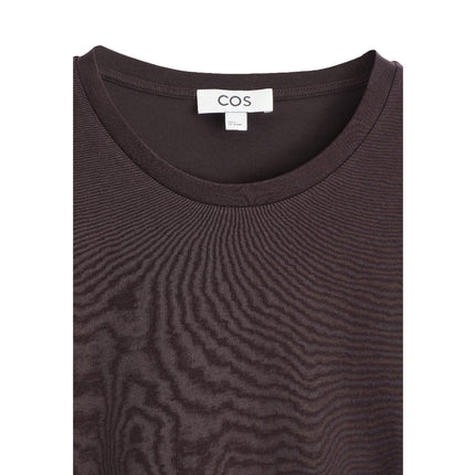 COS Women's Crew-Neck Cotton T-Shirt Dark Brown