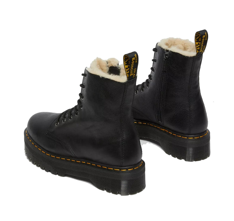 Dr. Martens Unisex Jadon Faux Fur Lined Leather Platform Boots Black