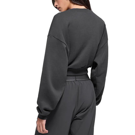 alo Women's Cropped Accolade Crewneck Anthracite