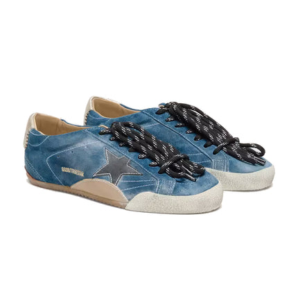 Golden Goose Women's True Star in Teal Suede with Black Star and Cream