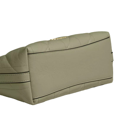 Coach Women's Caitlin Shoulder Bag With Quilting Gold/Pistachio