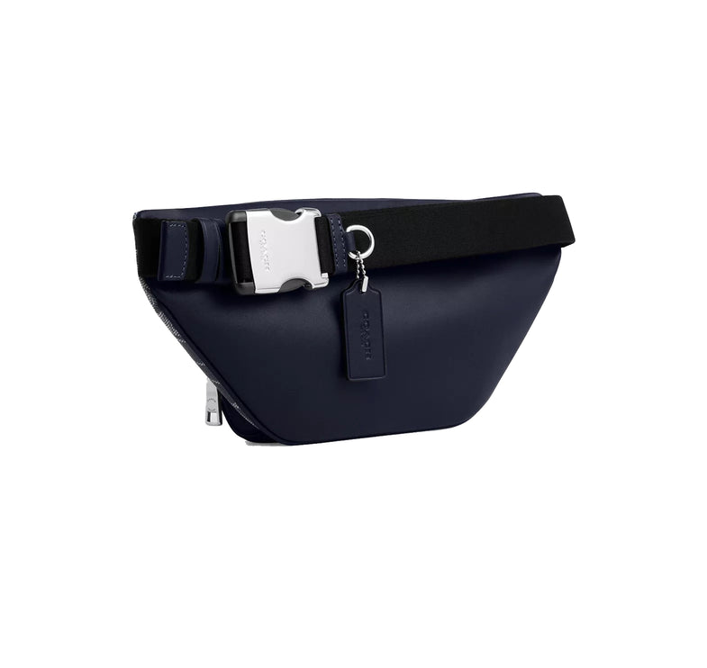 Coach Unisex Racer Small Belt Bag In Signature Canvas Silver/Denim Chalk