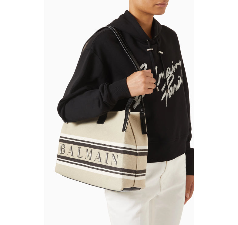 Balmain Women's Small Release Shopper Bag Beige