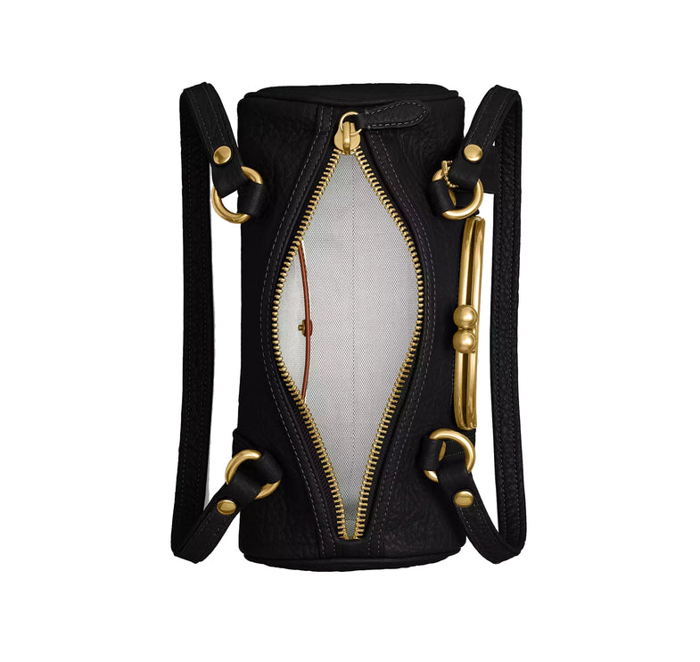 Coach Women's Kisslock Barrel Bag 28 Brass/Black