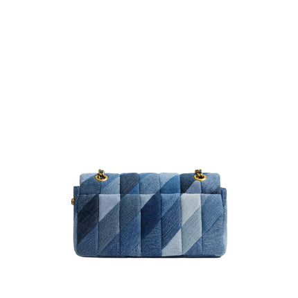 Coach Women's Tabby Shoulder Bag 26 With Repurposed Denim Patchwork Quilting Brass/Denim