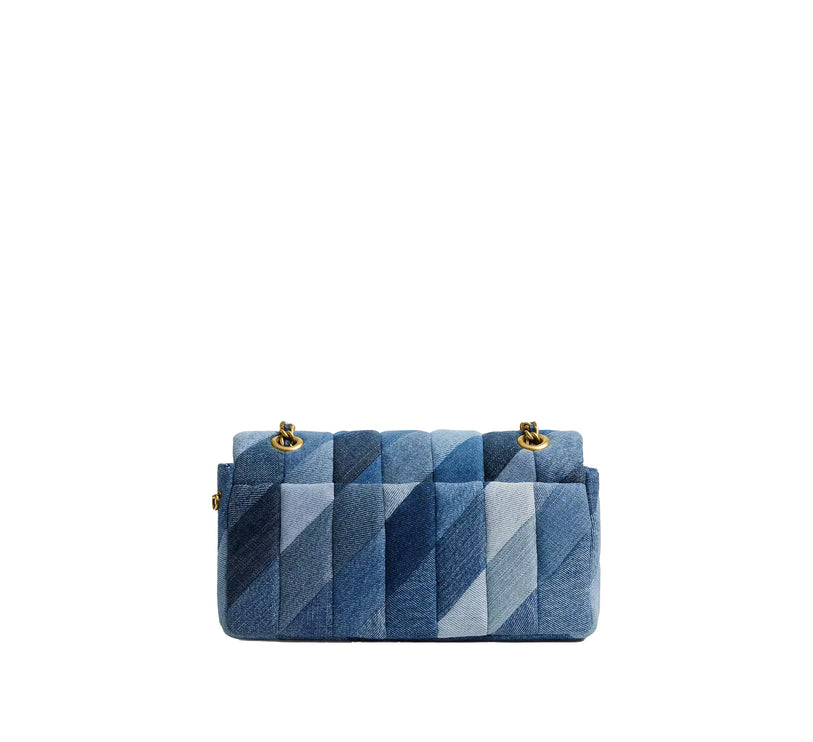 Coach Women's Tabby Shoulder Bag 26 With Repurposed Denim Patchwork Quilting Brass/Denim