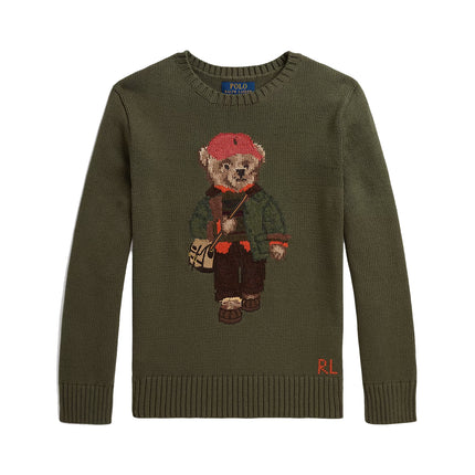 Polo Ralph Lauren Boy's Polo Bear Sweater Cruise Olive
