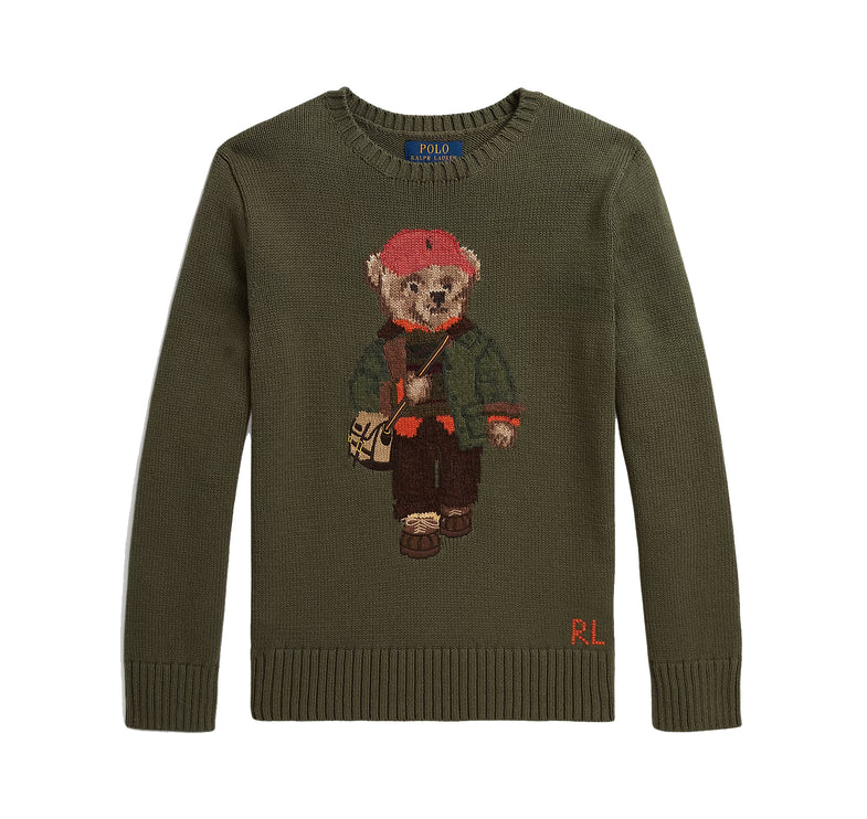 Polo Ralph Lauren Boy's Polo Bear Sweater Cruise Olive