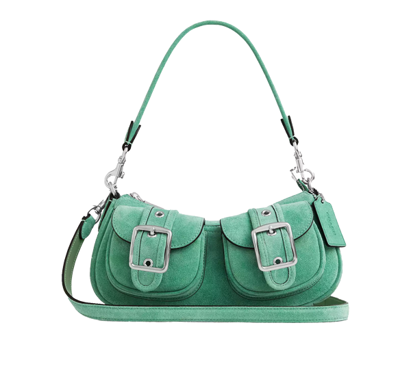 Coach Women's Ashton Bag Suede/Silver/Mint
