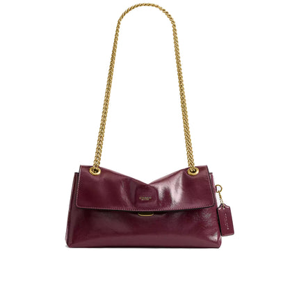Coach Women's Chelsea Shoulder Bag 26 With Chain Brass/Dark Cherry