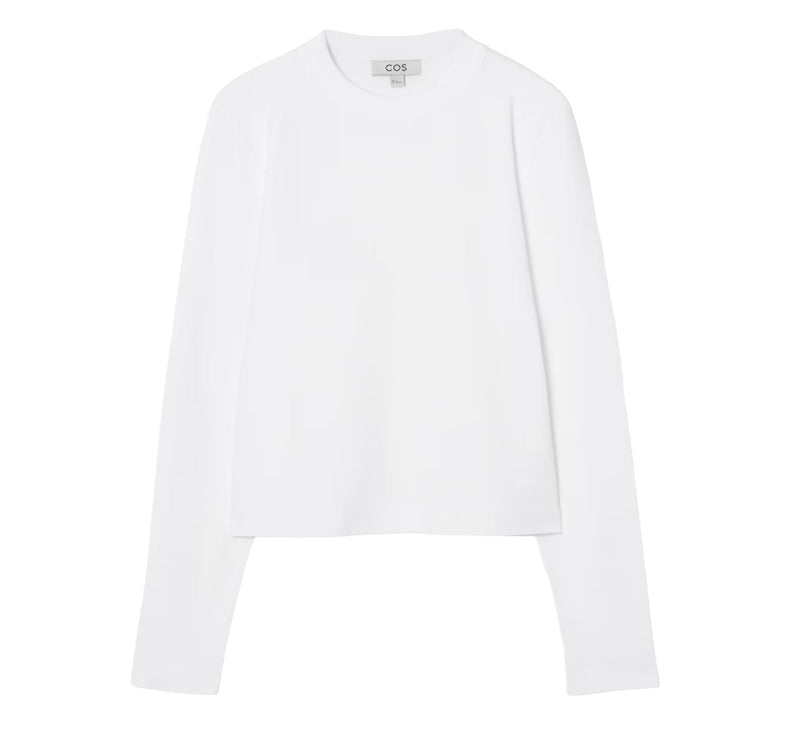 COS Women's Clean Cut Regular Long Sleeved T-Shirt White
