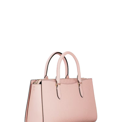 Michael Kors Women's Arden Medium Leather Top-Zip Satchel Bag Powder Blush