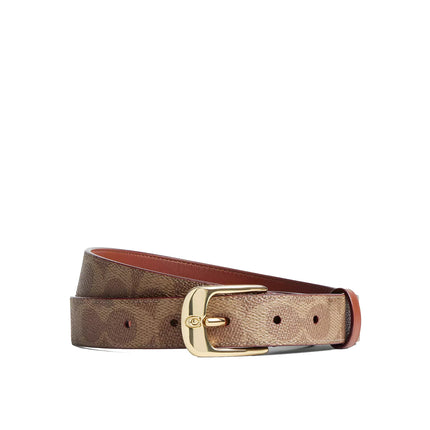Coach Women's C Harness Buckle Belt, 25 Mm Gold/Tan Caramel