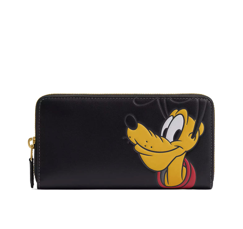 Coach Women's Disney X Coach Essential Accordion Zip Wallet With Pluto Brass/Black Multi