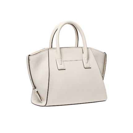 Michael Kors Women's Avril Small Pebbled Leather Satchel Light Cream