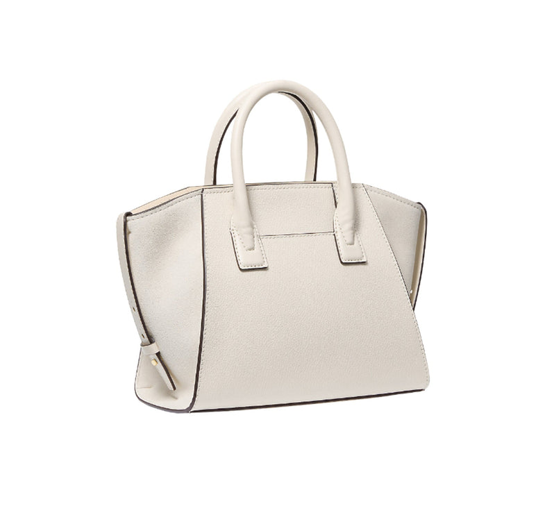 Michael Kors Women's Avril Small Pebbled Leather Satchel Light Cream