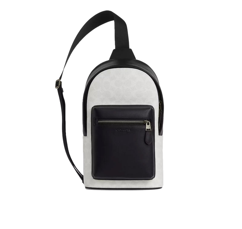 Coach Women's West Pack In Signature Canvas Gunmetal/Chalk/Black