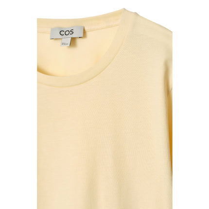 COS Women's Crew-Neck Cotton T-Shirt Light Yellow