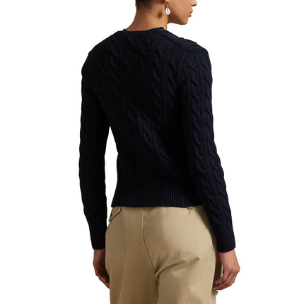Polo Ralph Lauren Women's Cable-Knit Cotton Crewneck Cardigan Hunter Navy