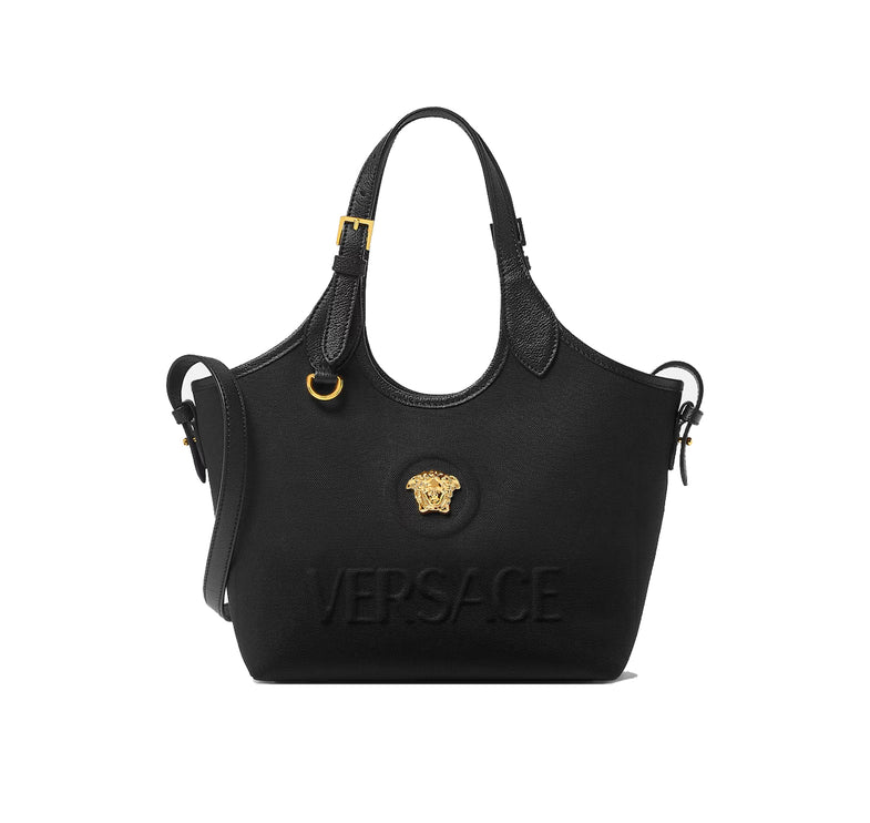 Versace Women's La Medusa Canvas Mini Tote Black