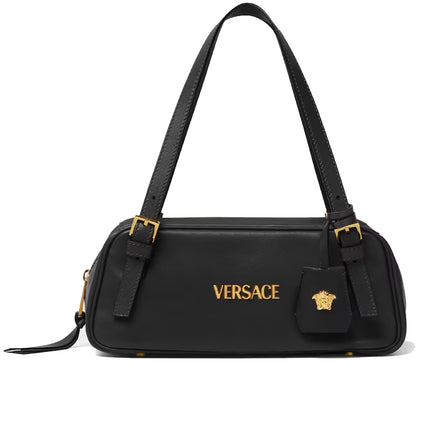Versace Women's Versace Tag Nappa Medium Bowling Bag Black