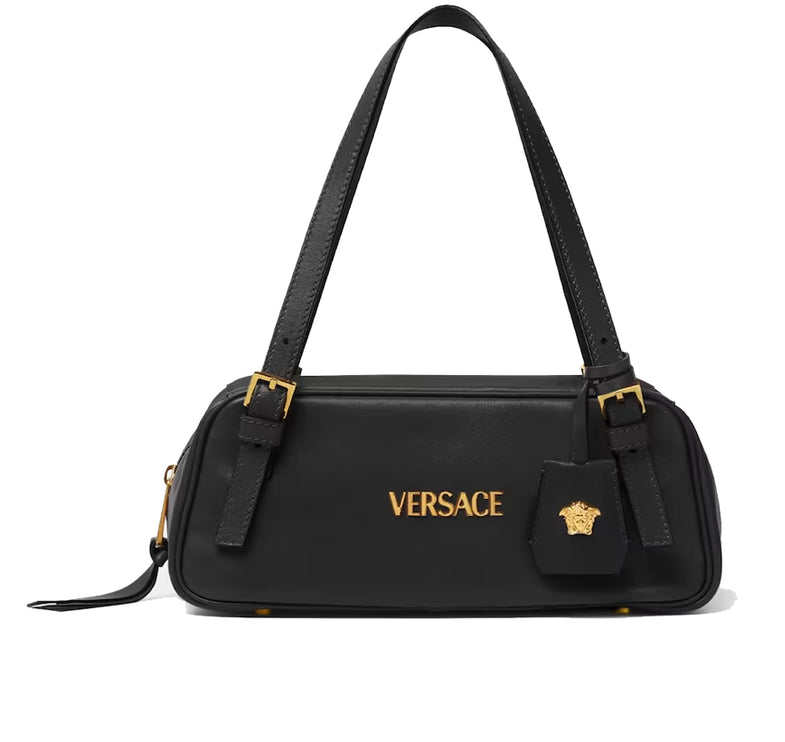 Versace Women's Versace Tag Nappa Medium Bowling Bag Black