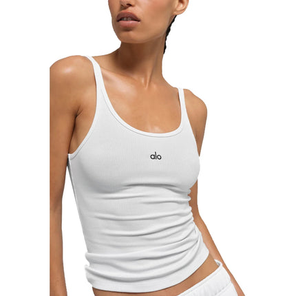 alo Women's Ribbed Prosper Tank White