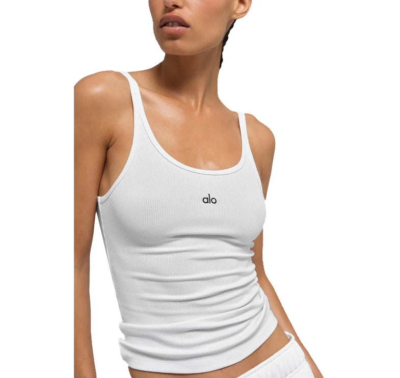 alo Women's Ribbed Prosper Tank White