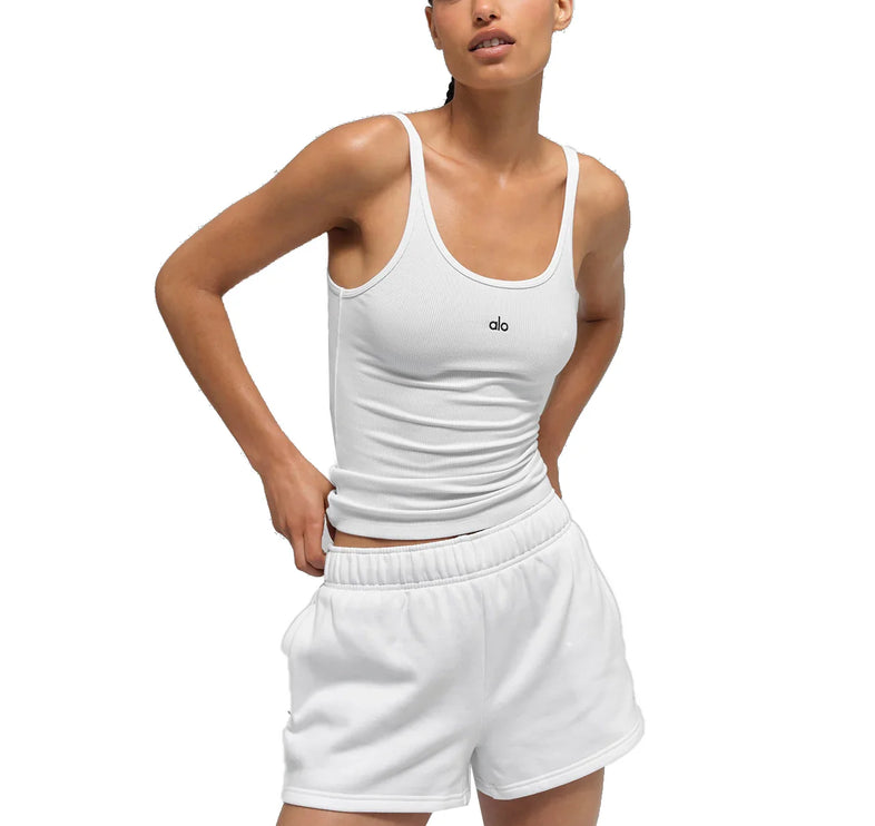 alo Women's Ribbed Prosper Tank White