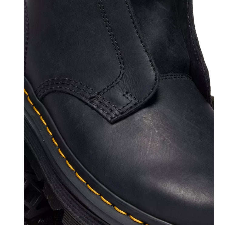 Dr. Martens Unisex Zebzag Laceless Slip On Leather Boots Black