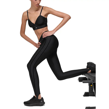 alo Women's Airlift High-Waist Love Language Stirrup Legging Black