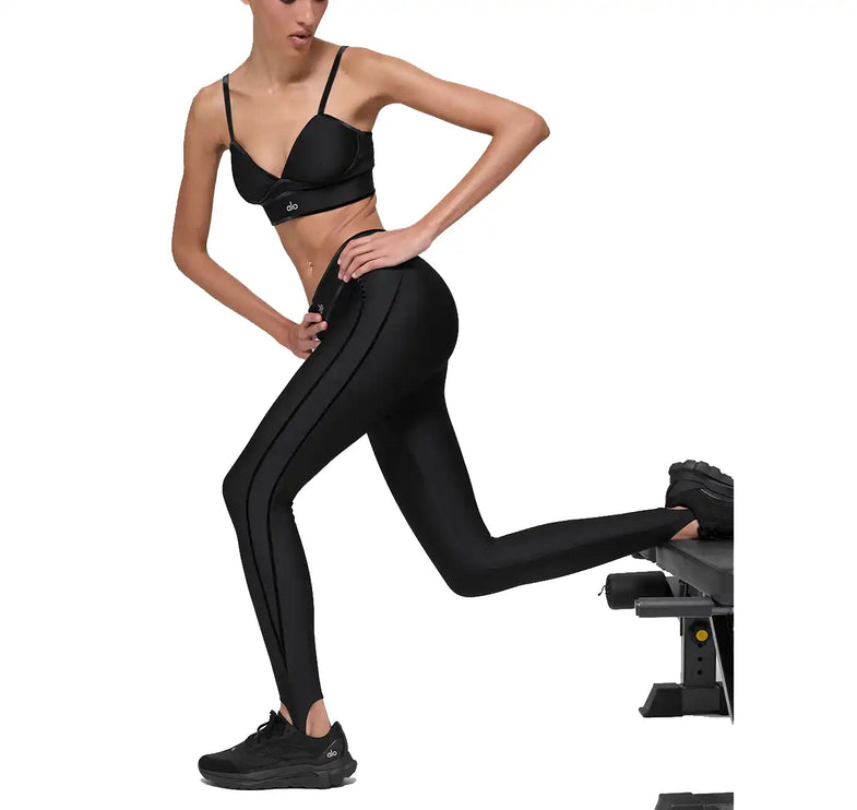 alo Women's Airlift High-Waist Love Language Stirrup Legging Black