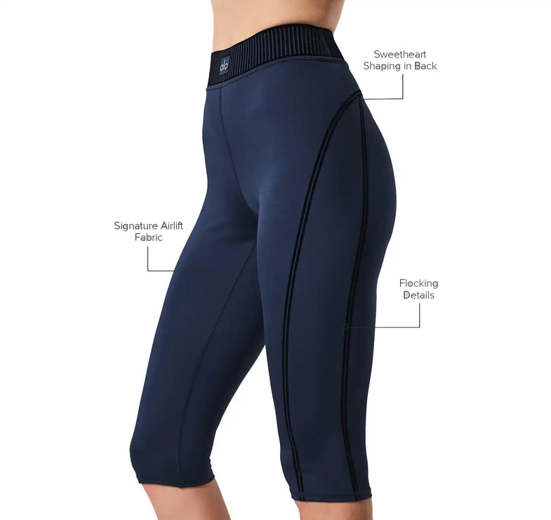 alo Women's Airlift High-Waist Line Up Capri Navy