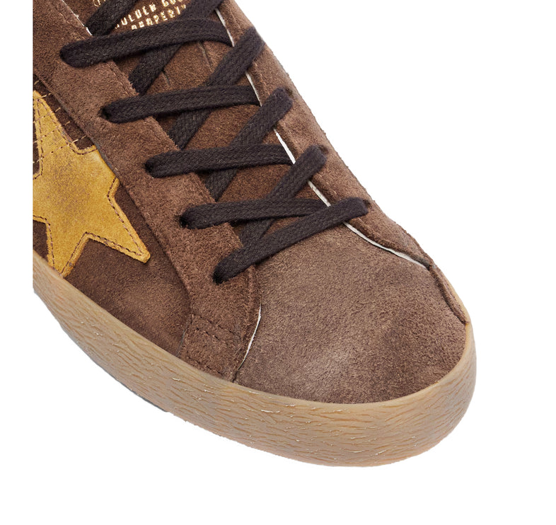 Golden Goose Women's Super Star Glitter with Suede Star Brown